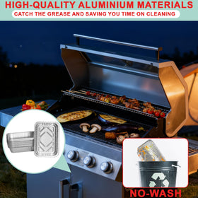 WEBROIL monument grill liners close-up showing durable aluminum for repeated use