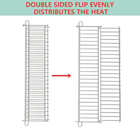 WEBROIL warming rack keeps foods warm without overcooking at a busy cookout.