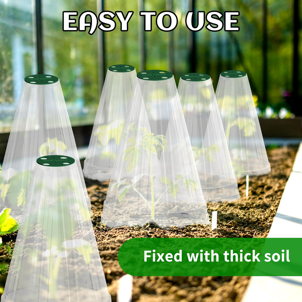 Webuys 7.9 by 6.7 inch cloche offers sturdy shelter for vegetables