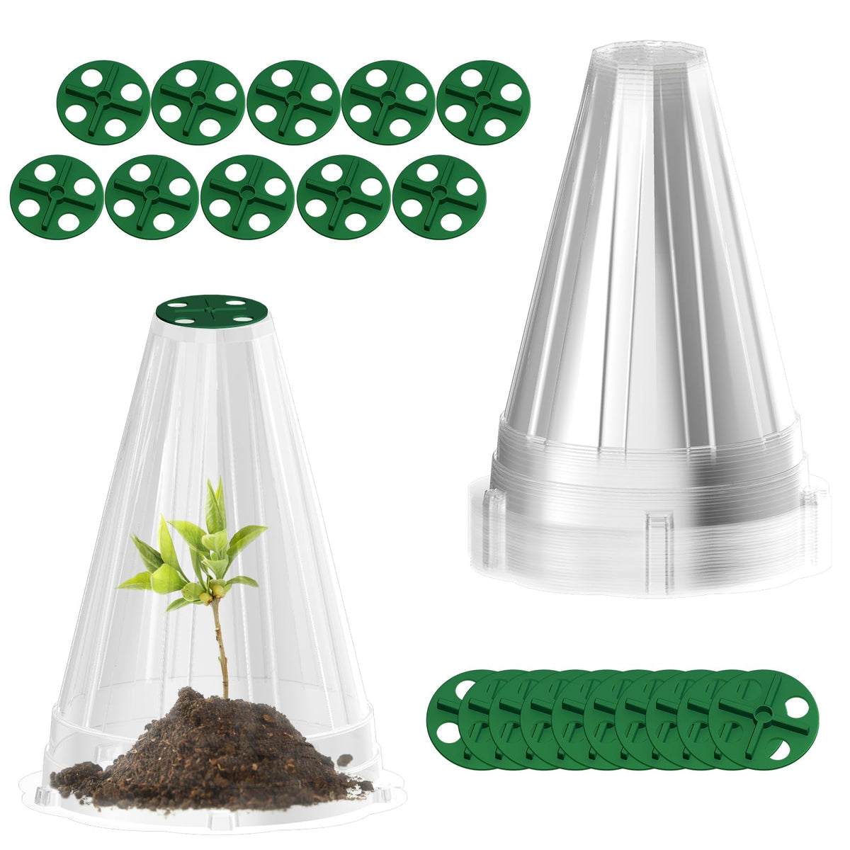Webuys garden cloche top vent design for adjustable airflow over seedlings