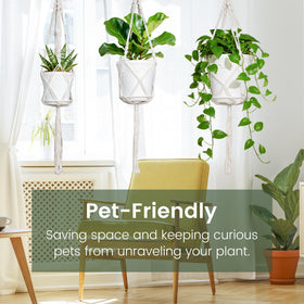 WECHARM HOME durable macrame hangers close-up showing sturdy weave for reliable plant support