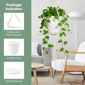 WECHARM HOME hanging planters on outdoor porch showcasing weather-ready design