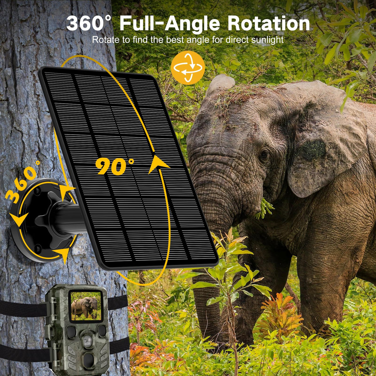 WECOOL solar panel trail camera dual outputs fit 12V and 6V devices