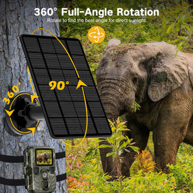 WECOOL solar panel trail camera dual outputs fit 12V and 6V devices