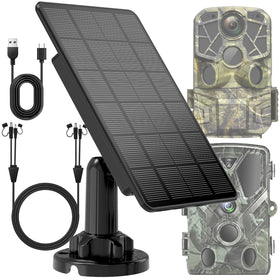WECOOL solar panel for trail camera front view powers remote cameras