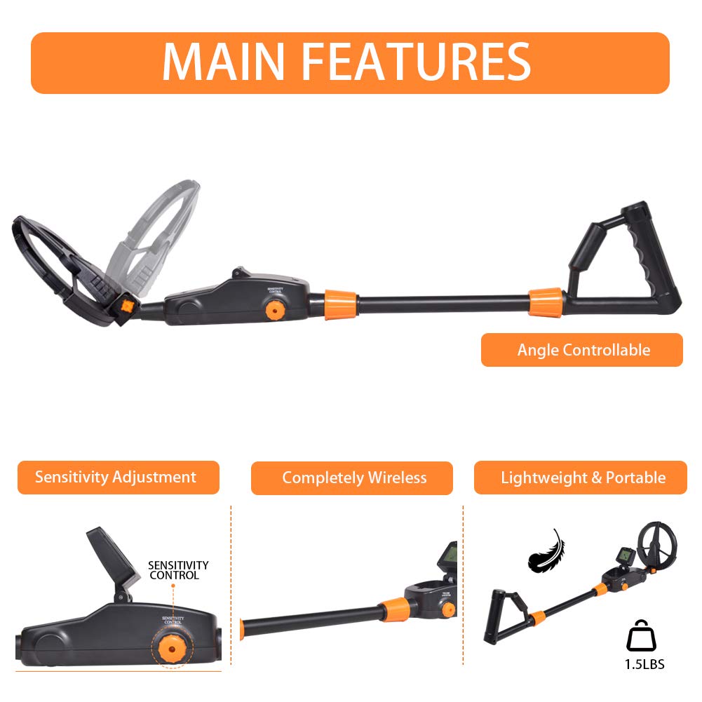 Wedigout detector showing ergonomic adjustable handle for comfortable play