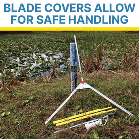 Included 25-foot throw rope extends your reach during weed cutting sessions.