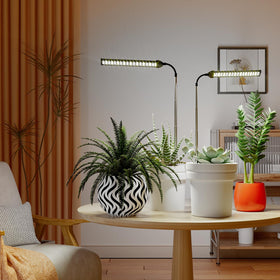 WeeLeeGoo gooseneck arm for precise light placement on small indoor plants