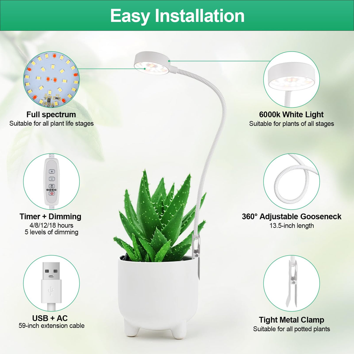 WeeLeeGoo USB/AC powered clip light for home and office