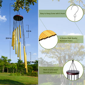 WEELIKMA wind chimes hanging on a balcony create tranquil garden sound