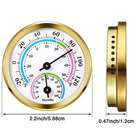 Weewooday 2 in 1 thermometer hygrometer dial display in gold for quick climate checks