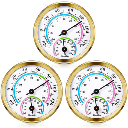 Weewooday 3pc mini thermometer hygrometer with wall mount for easy indoor monitoring