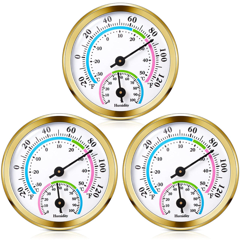 Weewooday 3pc mini thermometer hygrometer with wall mount for easy indoor monitoring
