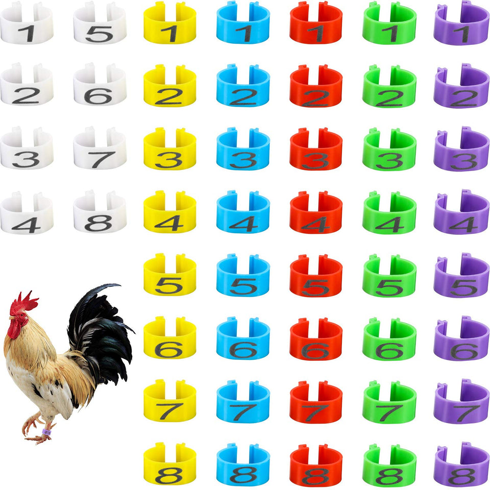 Weewooday 48-piece colorful leg bands for chickens provide quick breed ID