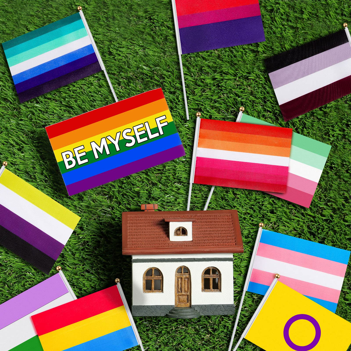 Weewooday flags with sturdy plastic poles for outdoor use