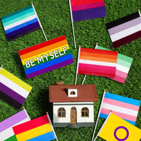 Weewooday flags with sturdy plastic poles for outdoor use