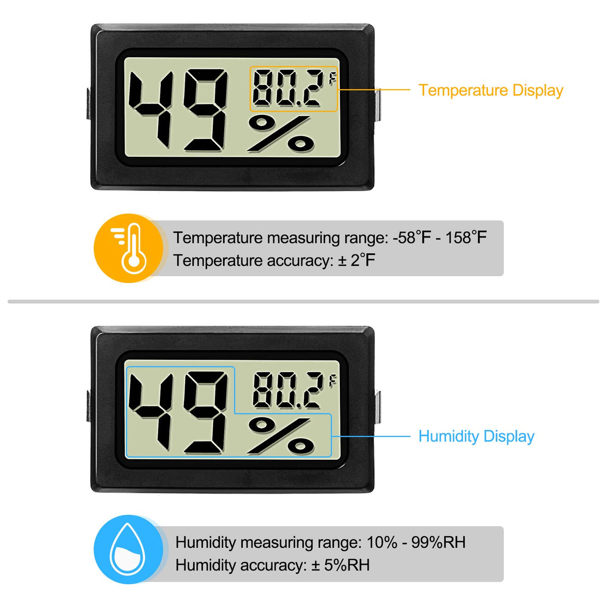 Weewooday pack of six temperature humidity meters for multiple rooms