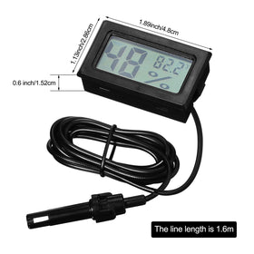 Weewooday probe thermometer-hygrometer with stainless steel probe for reptile tanks