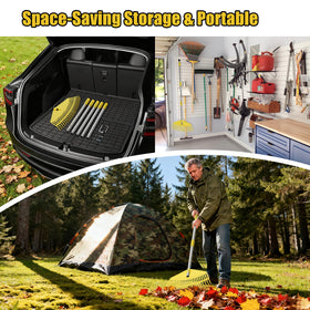 Wefaith rake stores easily with hanging design