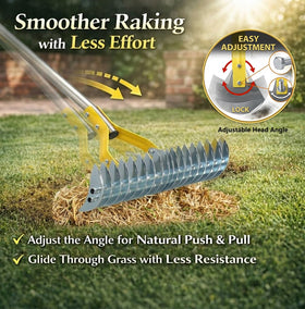 Wefaith long handle facilitates debris collection and leveling