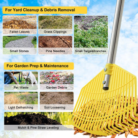 Wefaith lightweight 1-pound rake reduces arm and back strain