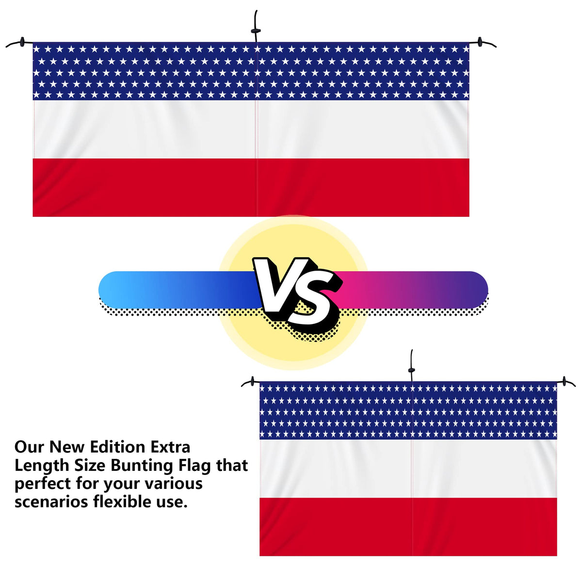 Wehhbtye stars-and-stripes design emphasizes patriotic decoration for Memorial Day.