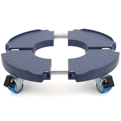 WEIBIDA plant caddy with wheels showing adjustable diameter for pots
