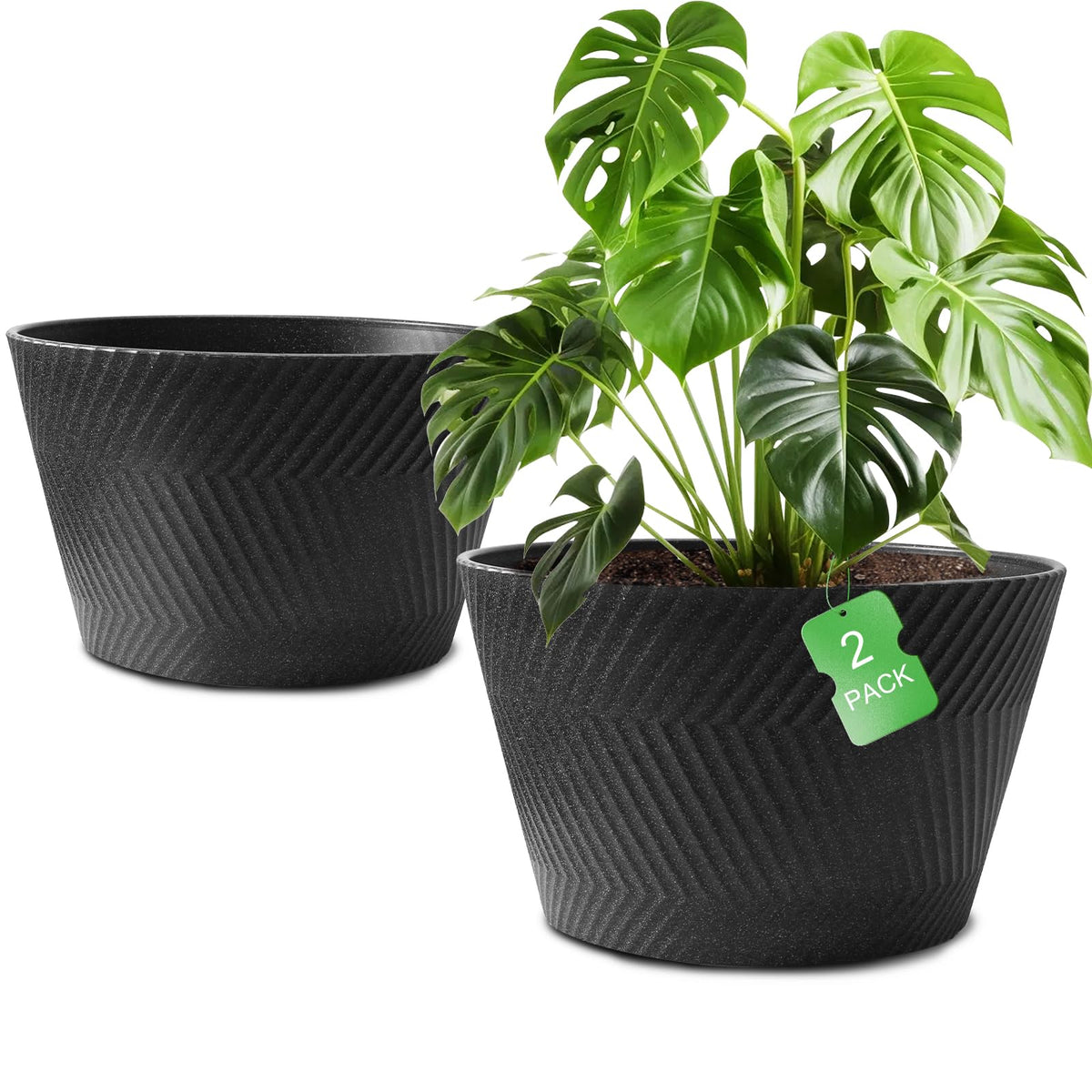 WEICHENGXING 18 inch planter side view shows durable outdoor use for tall plants.