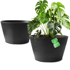 WEICHENGXING 18 inch planter side view shows durable outdoor use for tall plants.