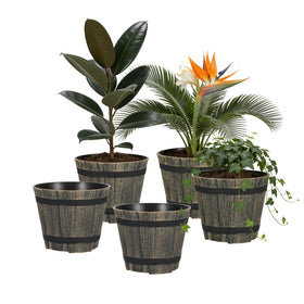 WEICHENGXING 5-pack 7-inch plant pots for versatile indoor planting and easy rearrangement