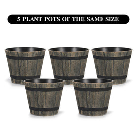 WEICHENGXING barrel planter shows black metal bands for durable, timeless appeal