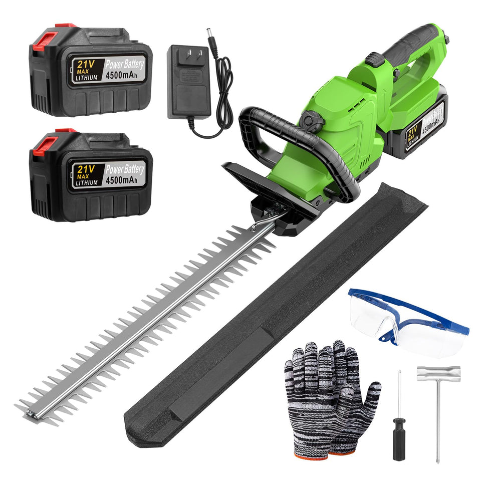 WEILISEN 20-inch hedge trimmer in action for powerful cordless trimming.