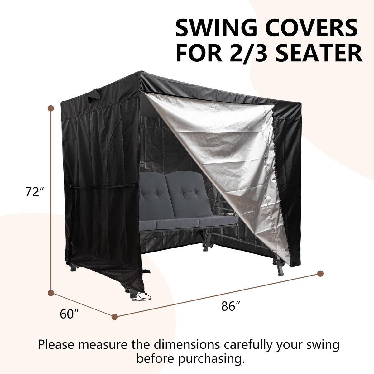 Weimell all-weather swing cover zipper access for quick use