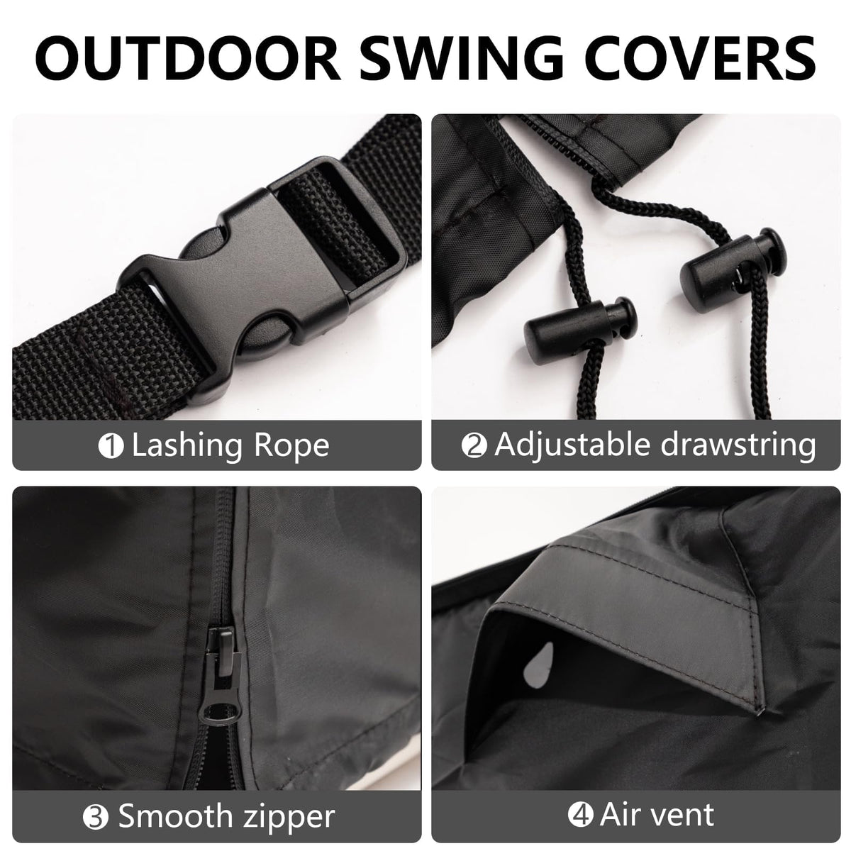 Weimell black swing cover patio integration and modern look