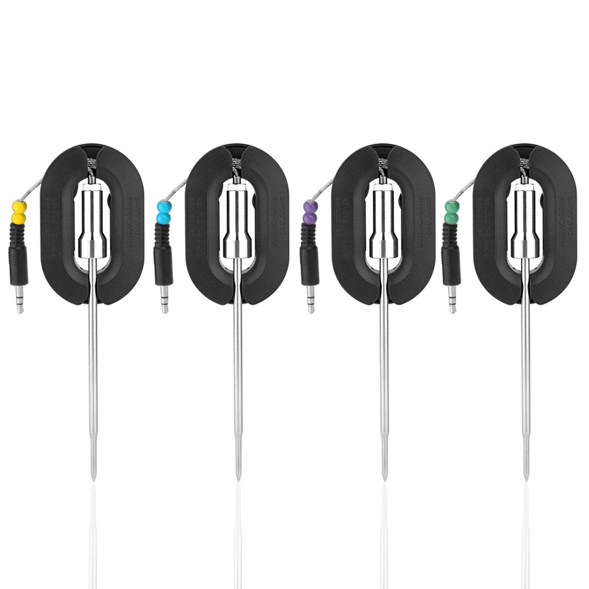 WEINAS replacement probes four-pack close-up, durable stainless steel for accurate meat readings.