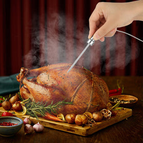 WEINAS six-probe capability covers multiple meats at once for big meals.