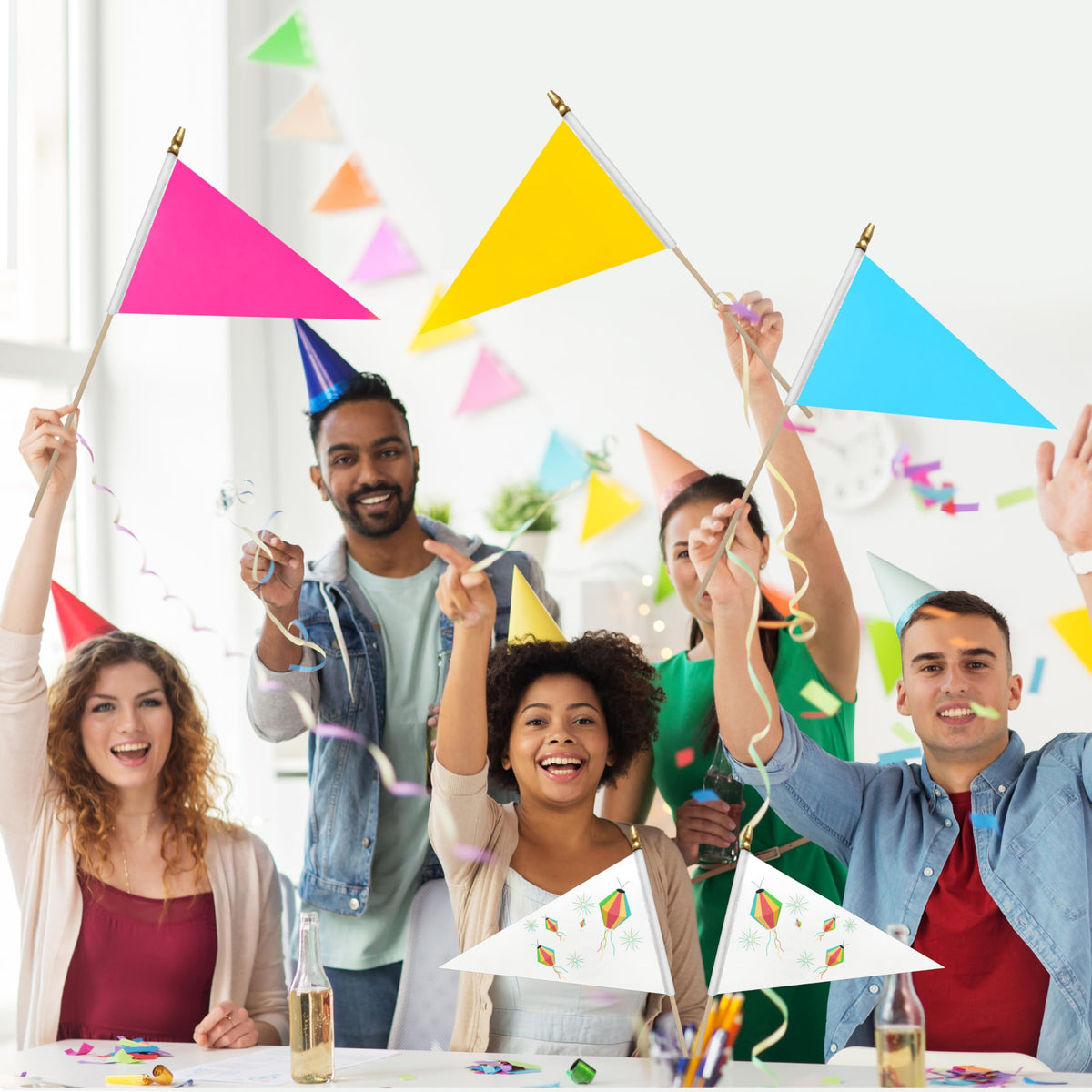 WEITBF large visual impact pennants on sticks for events