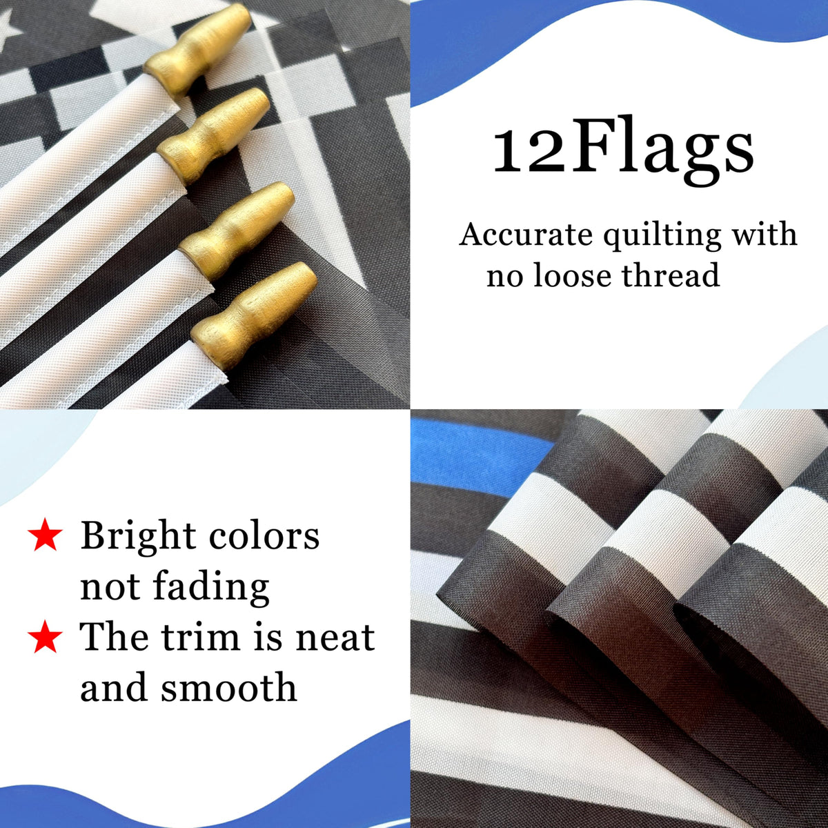 WEITBF wooden staff with spear-top flags for durable use.