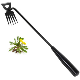 Weivone weed removal tool with 5 teeth in action for efficient root extraction