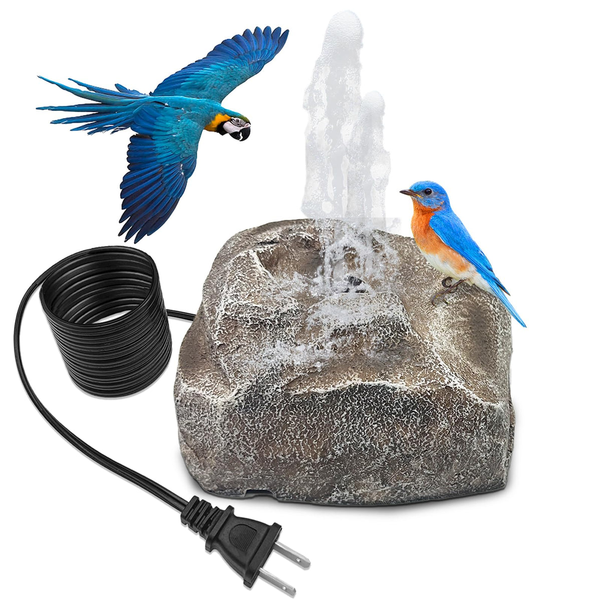 WEIYOONS bird bath rock fountain with natural stone look attracting birds