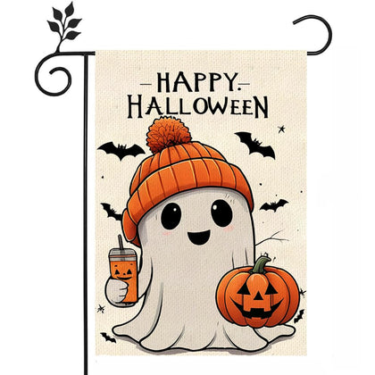 Weizedm Halloween ghost flag with double-sided ghosts for curb appeal.