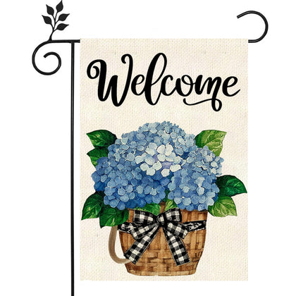 Weizedm Hydrangea garden flag 12x18 inches adds welcoming curb appeal outdoors