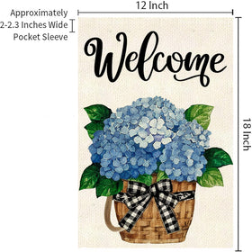 Weizedm Hydrangea garden flag double-sided print visible from all angles