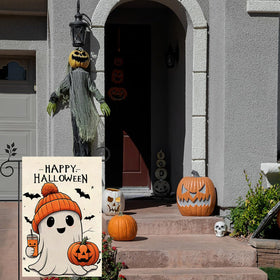 Weizedm durable burlap flag withstands outdoor weather conditions.
