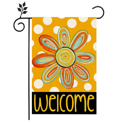 Weizedm Welcome Summer Garden Flag 12x18, bright double-sided artwork for outdoor display.