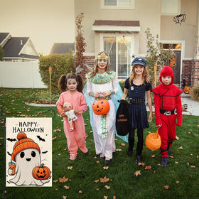 Weizedm welcome flag adds spooky-season touch to yards.