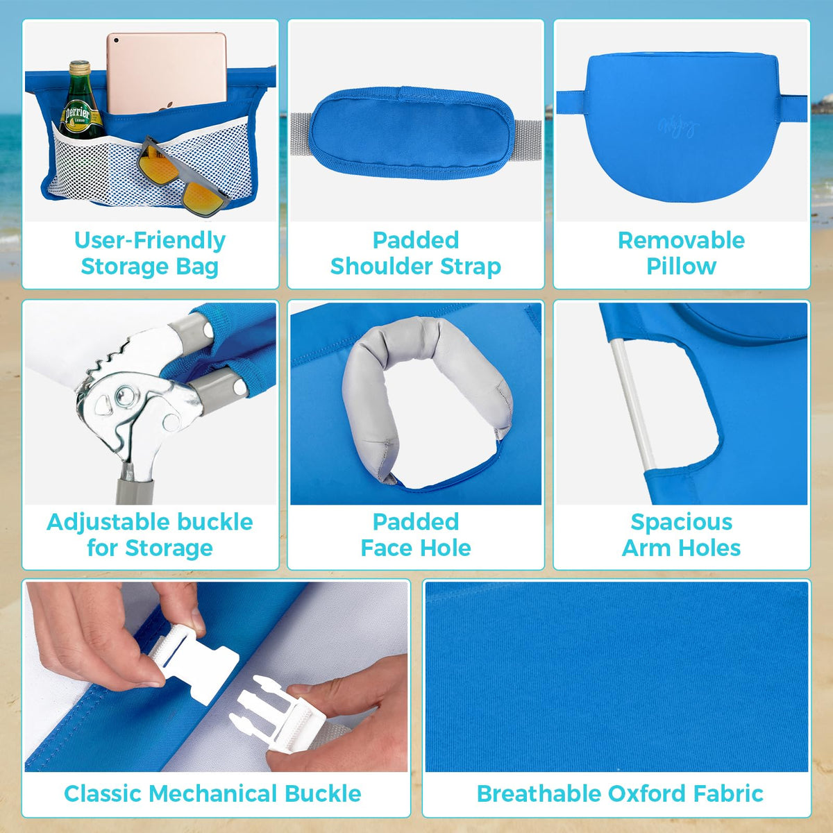 WEJOY anti-slip ridges prevent shifting for safe outdoor lounging