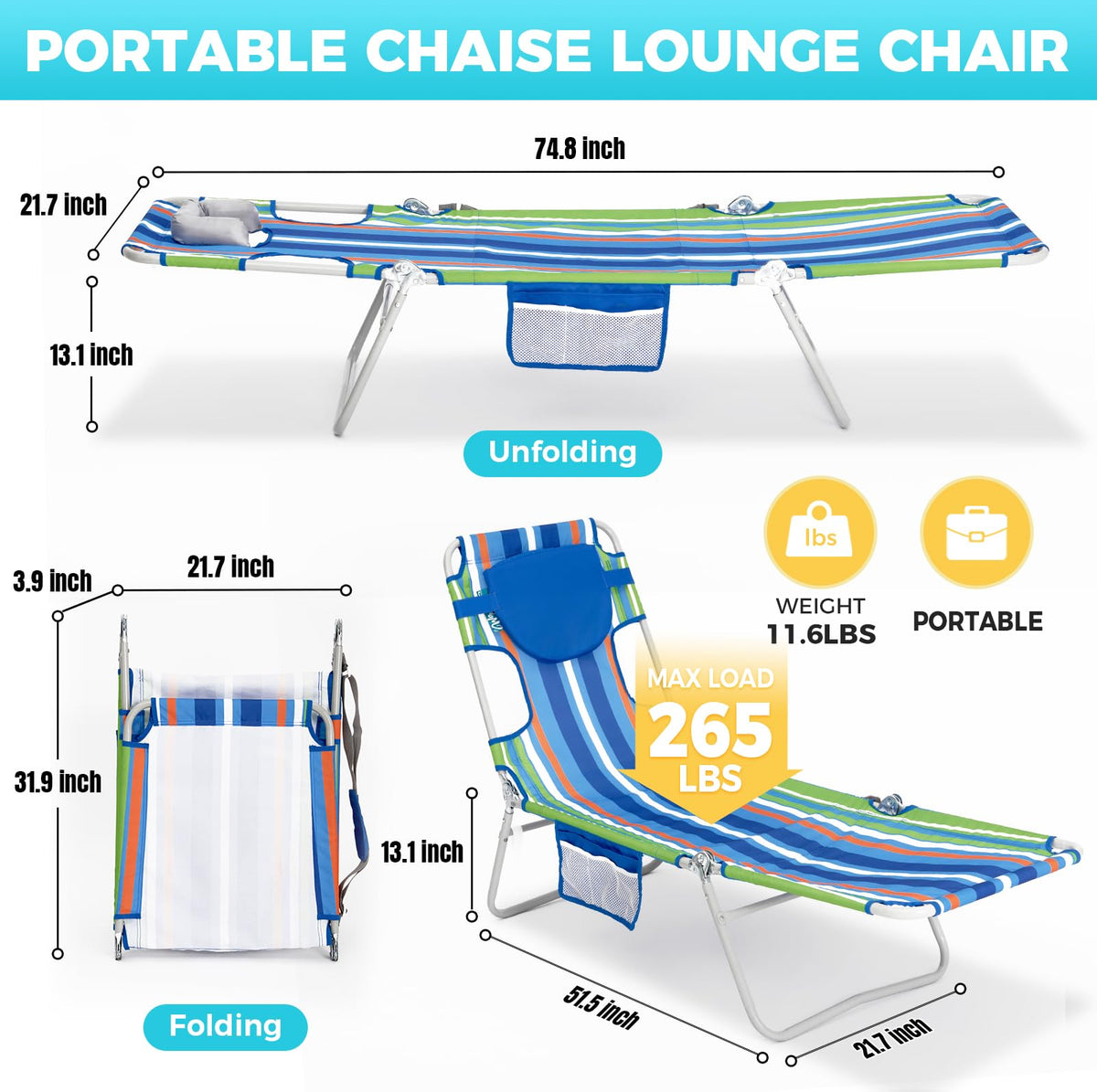 WEJOY breathable fabric dries quickly after swimming for poolside lounging.