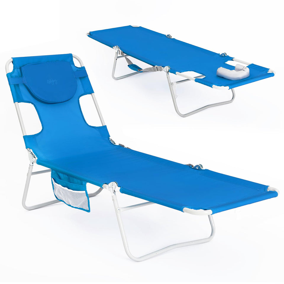 WEJOY folding tanning chair with face hole enhances comfort for sunbathing