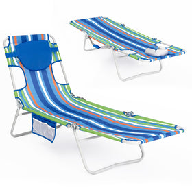 WEJOY folding tanning chair with face hole for relaxing sunbathing outdoors.